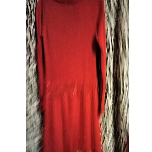 Girl Connection Red Sweater Dress Sequins Long Sleeve Turtle Neck Size 7/8 - Picture 3 of 12